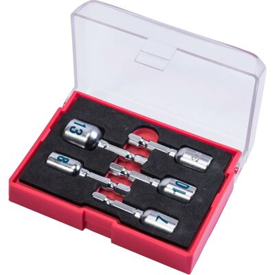 Connex Chromen Magnetische Schroefinzetset - 5 Stuks Connex Chromen Magnetische Schroefinzetset - 5 Stuks