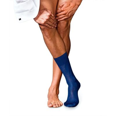 Chaussettes Falke No10 Pure Fil d'Ecosse Bleu Royal - Jersey côtelé Chaussettes Falke No10 Pure Fil d'Ecosse Bleu Royal - Jersey côtelé