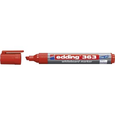 Edding 363 Whiteboard Marker - Rood - Vijlpunt 1-5mm - Verpakking van 5 Edding 363 Whiteboard Marker - Rood - Vijlpunt 1-5mm - Verpakking van 5