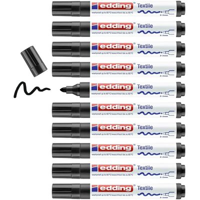 Edding 4500 Textile Marker - Black - 2-3mm Line Width Edding 4500 Textile Marker - Black - 2-3mm Line Width