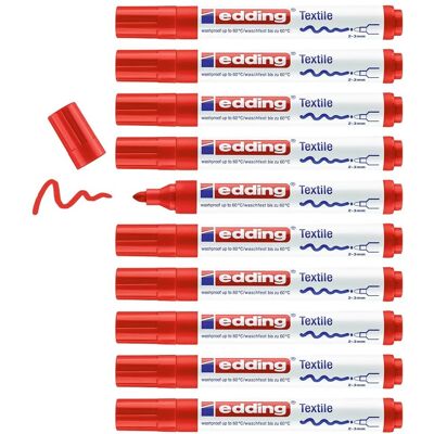Edding 4500 textilpenna - Röd, 2-3mm, tvättbar Edding 4500 textilpenna - Röd, 2-3mm, tvättbar