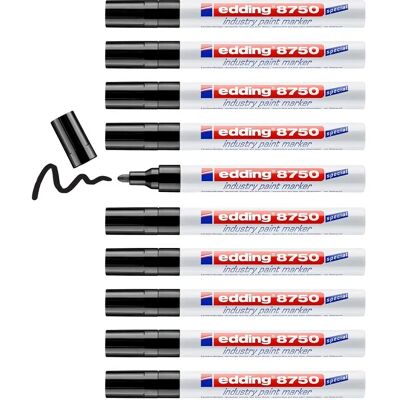 Edding 8750 Black Paint Marker - Industrial, Bullet Tip Edding 8750 Black Paint Marker - Industrial, Bullet Tip