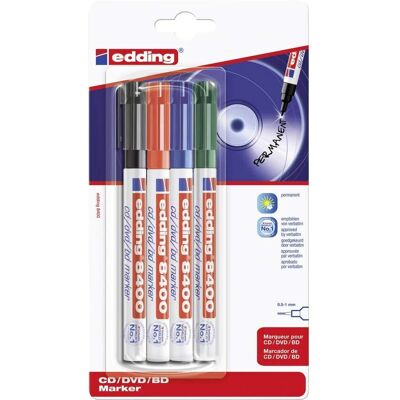 edding 4-8400-4-1999 Marqueur multicolore pour CD/DVD/BD - Marqueur - Publicité edding 4-8400-4-1999 Marqueur multicolore pour CD/DVD/BD - Marqueur - Publicité