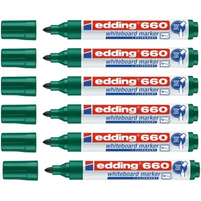 Pennarello Lavagna Bianca Edding 660 Verde - Ricaricabile, Cancellabile a Secco Pennarello Lavagna Bianca Edding 660 Verde - Ricaricabile, Cancellabile a Secco
