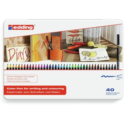 Edding 1300 Stylo feutre - Couleurs variées - 40 pcs Edding 1300 Stylo feutre - Couleurs variées - 40 pcs
