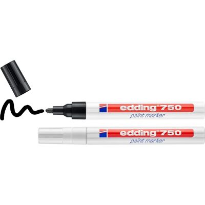 Edding 750 Marker - Permanente Oppervlakte Marker Zwart & Wit Edding 750 Marker - Permanente Oppervlakte Marker Zwart & Wit