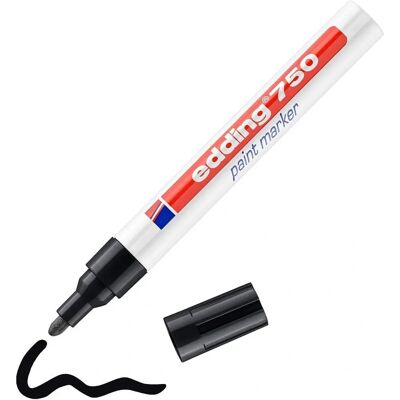 Marcador Edding 750 Preto Branco - Permanente, Resistente ao Calor, Brilhante Tinta Marcador Edding 750 Preto Branco - Permanente, Resistente ao Calor, Brilhante Tinta