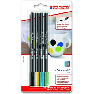 Set de 4 feutres porcelaine edding 4200 - 1-4 mm - Pour porcelaine, céramique, verre - Publicité Set de 4 feutres porcelaine edding 4200 - 1-4 mm - Pour porcelaine, céramique, verre - Publicité
