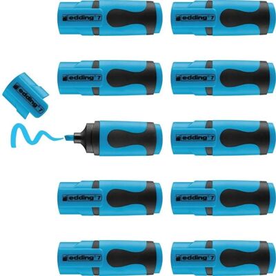 Edding 7 Mini Textmarker - Neon Blau, Wasserbasierte Tinte, Ergonomischer Griff Edding 7 Mini Textmarker - Neon Blau, Wasserbasierte Tinte, Ergonomischer Griff