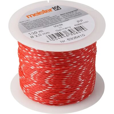 Cordon Meister Maurer 100 m x 2,0 mm rouge/blanc PP - Construction & Jardin - Publicité Cordon Meister Maurer 100 m x 2,0 mm rouge/blanc PP - Construction & Jardin - Publicité