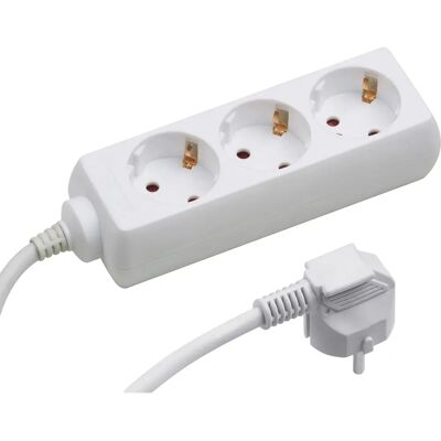 MEISTER Multiprise 3 prises, 5m, blanc - Power Strip - Publicité MEISTER Multiprise 3 prises, 5m, blanc - Power Strip - Publicité