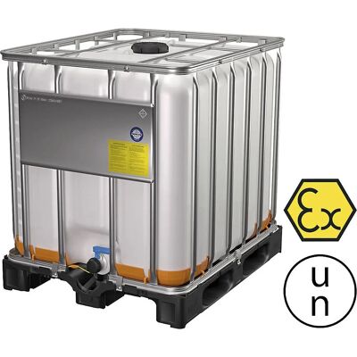 Contenedor IBC a tierra Kaiserkraft 1000L - Resistente a explosiones Contenedor IBC a tierra Kaiserkraft 1000L - Resistente a explosiones