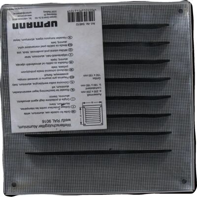 UPMANN Modell 54610 - Wetterfeste Aluminium-Mückennetz 150x150mm UPMANN Modell 54610 - Wetterfeste Aluminium-Mückennetz 150x150mm