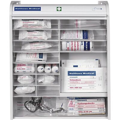 Armoire de premiers secours Holthaus Medical DIN 13157 - Blanc - Publicité Armoire de premiers secours Holthaus Medical DIN 13157 - Blanc - Publicité