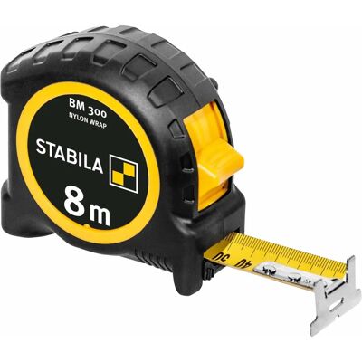 Stabila Zakmaatmeter - 8m, Dubbele Metrische Schaal, Schokbestendig Stabila Zakmaatmeter - 8m, Dubbele Metrische Schaal, Schokbestendig