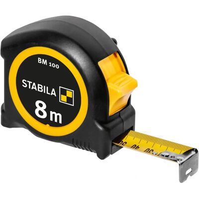Stabila Zakbandmaat - 8m, 1000mm Schaal - Impactbestendig Stabila Zakbandmaat - 8m, 1000mm Schaal - Impactbestendig