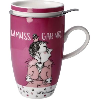 Goebel Bunte Porzellantasse mit Deckel & Sieb - Teetasse Goebel Bunte Porzellantasse mit Deckel & Sieb - Teetasse