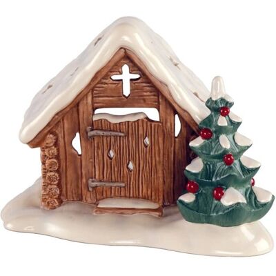 Support de bougie tealight Chapelle enneigée GOEBEL Support de bougie tealight Chapelle enneigée GOEBEL