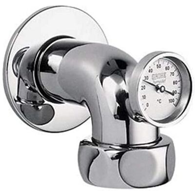 Grohe Modell 12448 Chrom Abgangsbogen mit Thermometer - Rohrbogen Grohe Modell 12448 Chrom Abgangsbogen mit Thermometer - Rohrbogen