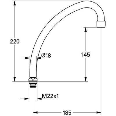 Grohe Küchenarmatur Verlängerung - 185mm Chrom - Modell 13073000 Grohe Küchenarmatur Verlängerung - 185mm Chrom - Modell 13073000