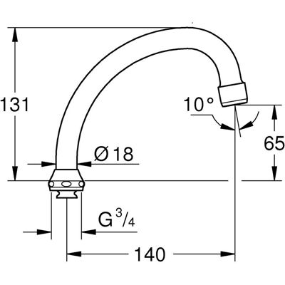 GROHE Küchenarmatur Schwenkbarer Auslauf 140mm Chrom - Küchenarmatur GROHE Küchenarmatur Schwenkbarer Auslauf 140mm Chrom - Küchenarmatur