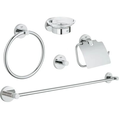 Grohe Essentials - Juego de accesorios de baño, 5 en 1, cromo Grohe Essentials - Juego de accesorios de baño, 5 en 1, cromo