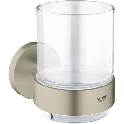 Grohe Essentials Vetro in Cristallo con Supporto - Accessorio Bagno Grohe Essentials Vetro in Cristallo con Supporto - Accessorio Bagno