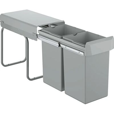 GROHE Abfalleimer 4085500 - Doppel 15L Recycling, Grau GROHE Abfalleimer 4085500 - Doppel 15L Recycling, Grau