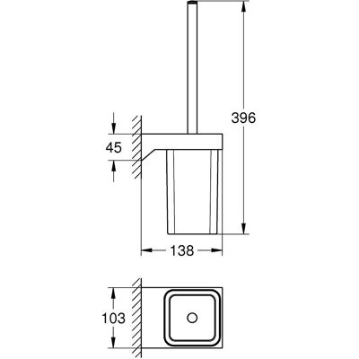 Grohe WC-Garnitur - Wandmontage, Chrome, Selection Cube Grohe WC-Garnitur - Wandmontage, Chrome, Selection Cube