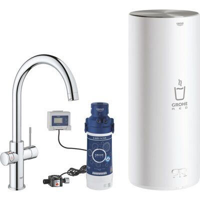 GROHE Red Duo Chrome Køkkenarmatur med Boiler - Vandskænk GROHE Red Duo Chrome Køkkenarmatur med Boiler - Vandskænk
