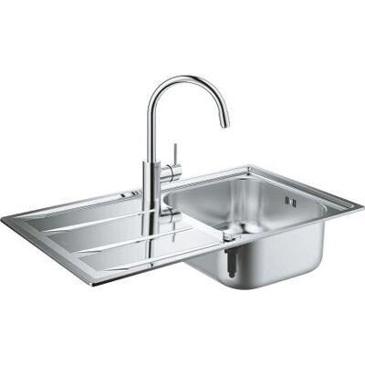 Lavabo en Inox K400 Grohe - Mitigeur Monocommande, Grand Bassin - Publicité Lavabo en Inox K400 Grohe - Mitigeur Monocommande, Grand Bassin - Publicité