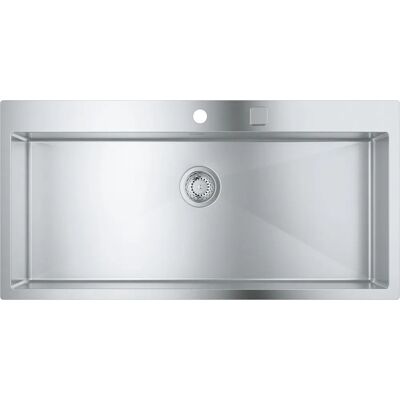 Grohe K800 Rustfrit stål dobbeltvask - 102cm, Overflademontage Grohe K800 Rustfrit stål dobbeltvask - 102cm, Overflademontage