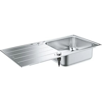 Grohe rektangulært rustfrit stål vask - K500, Reversibelt afløb Grohe rektangulært rustfrit stål vask - K500, Reversibelt afløb