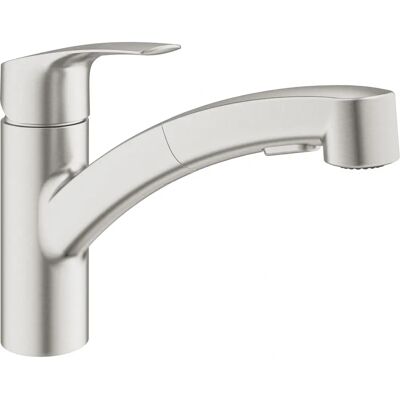Grohe Eurosmart Steel - Grifo de cocina monomando, giro de 140°, cartucho cerámico Grohe Eurosmart Steel - Grifo de cocina monomando, giro de 140°, cartucho cerámico