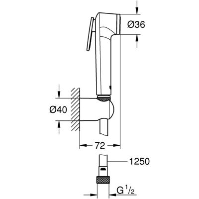 Duș de mână Grohe Tempesta -F cu spray cu trigger - Grafit dur Duș de mână Grohe Tempesta -F cu spray cu trigger - Grafit dur
