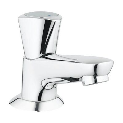 GROHE Costa S Chrom - Bateria umywalkowa - Metalowa rączka z niebieskim oznaczeniem - GROHE StarLight GROHE Costa S Chrom - Bateria umywalkowa - Metalowa rączka z niebieskim oznaczeniem - GROHE StarLight