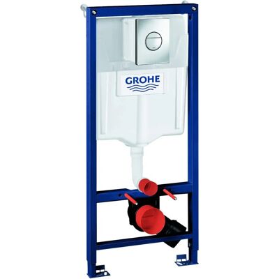 Grohe Wand-WC-Set mit 1,13 m Rahmen und versteckter Spülkasten Grohe Wand-WC-Set mit 1,13 m Rahmen und versteckter Spülkasten