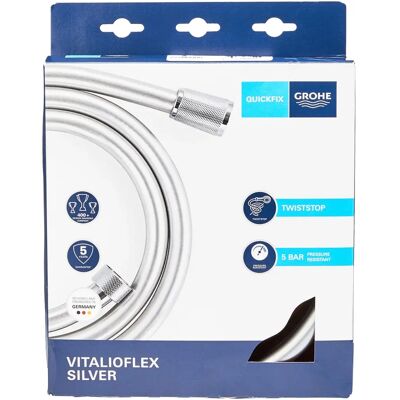 Grohe VitalioFlex Silver 1750 mm zuhanycső - Zuhanykiegészítő Grohe VitalioFlex Silver 1750 mm zuhanycső - Zuhanykiegészítő