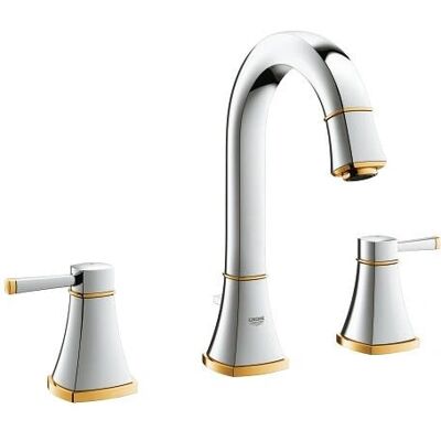 Grohe Grandera Badezimmerarmatur - Chrom / Gold - 264 mm Auslauf - 3 Löcher Grohe Grandera Badezimmerarmatur - Chrom / Gold - 264 mm Auslauf - 3 Löcher