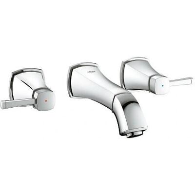 GROHE 20414000 Badarmatur - 3-Loch, Wandmontage, Chrom GROHE 20414000 Badarmatur - 3-Loch, Wandmontage, Chrom