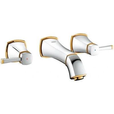 Grohe Grandera 3-Loch-Waschtischbatterie Chrom / Gold - Wandmontage Grohe Grandera 3-Loch-Waschtischbatterie Chrom / Gold - Wandmontage