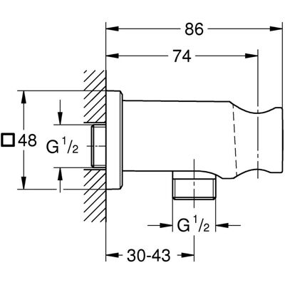 Grohe Rainshower Wandanschlussbogen - Eckige Rosette - 1/2'' Anschluss - Warm Sunset gebürstet Grohe Rainshower Wandanschlussbogen - Eckige Rosette - 1/2'' Anschluss - Warm Sunset gebürstet