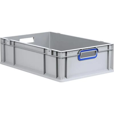 Kaiserkraft Conteneur Euro robuste - 34L - Poignées bleues - Publicité Kaiserkraft Conteneur Euro robuste - 34L - Poignées bleues - Publicité