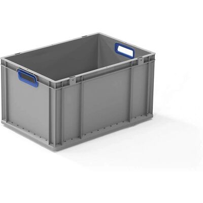 Conteneur Euro robuste Kaiserkraft - 64,9L - Lot de 4 - Poignée bleue - Publicité Conteneur Euro robuste Kaiserkraft - 64,9L - Lot de 4 - Poignée bleue - Publicité