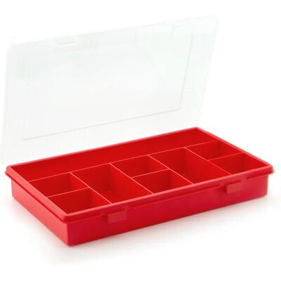Boîte de rangement Allit Europlus Basic - 9 compartiments - Rouge - Publicité Boîte de rangement Allit Europlus Basic - 9 compartiments - Rouge - Publicité