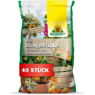 Neudorff Azet Fertilizer Sticks pour Citrus et Plantes Méditerranéennes - Publicité Neudorff Azet Fertilizer Sticks pour Citrus et Plantes Méditerranéennes - Publicité