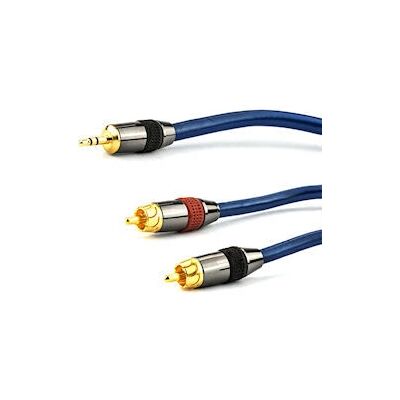 e+p B 813 Audiokabel - 1,5m, 3,5mm, 2 x RCA, Blau e+p B 813 Audiokabel - 1,5m, 3,5mm, 2 x RCA, Blau