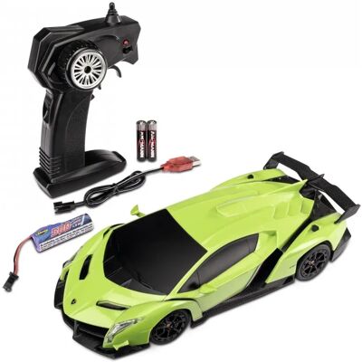 Carson Veneno 1:24 Groen RC Sportauto - Radiografisch bestuurbare sportwagen Carson Veneno 1:24 Groen RC Sportauto - Radiografisch bestuurbare sportwagen