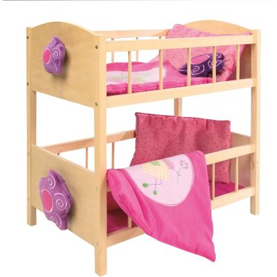 ROBA Kinderbett - Happy Fee Puppenetagenbett, Natur/Pink, Massivholz ROBA Kinderbett - Happy Fee Puppenetagenbett, Natur/Pink, Massivholz