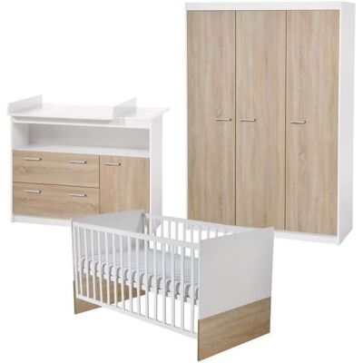 Ensemble Chambre Bébé Roba Gabriella - Blanc & Chêne Sonoma Ensemble Chambre Bébé Roba Gabriella - Blanc & Chêne Sonoma